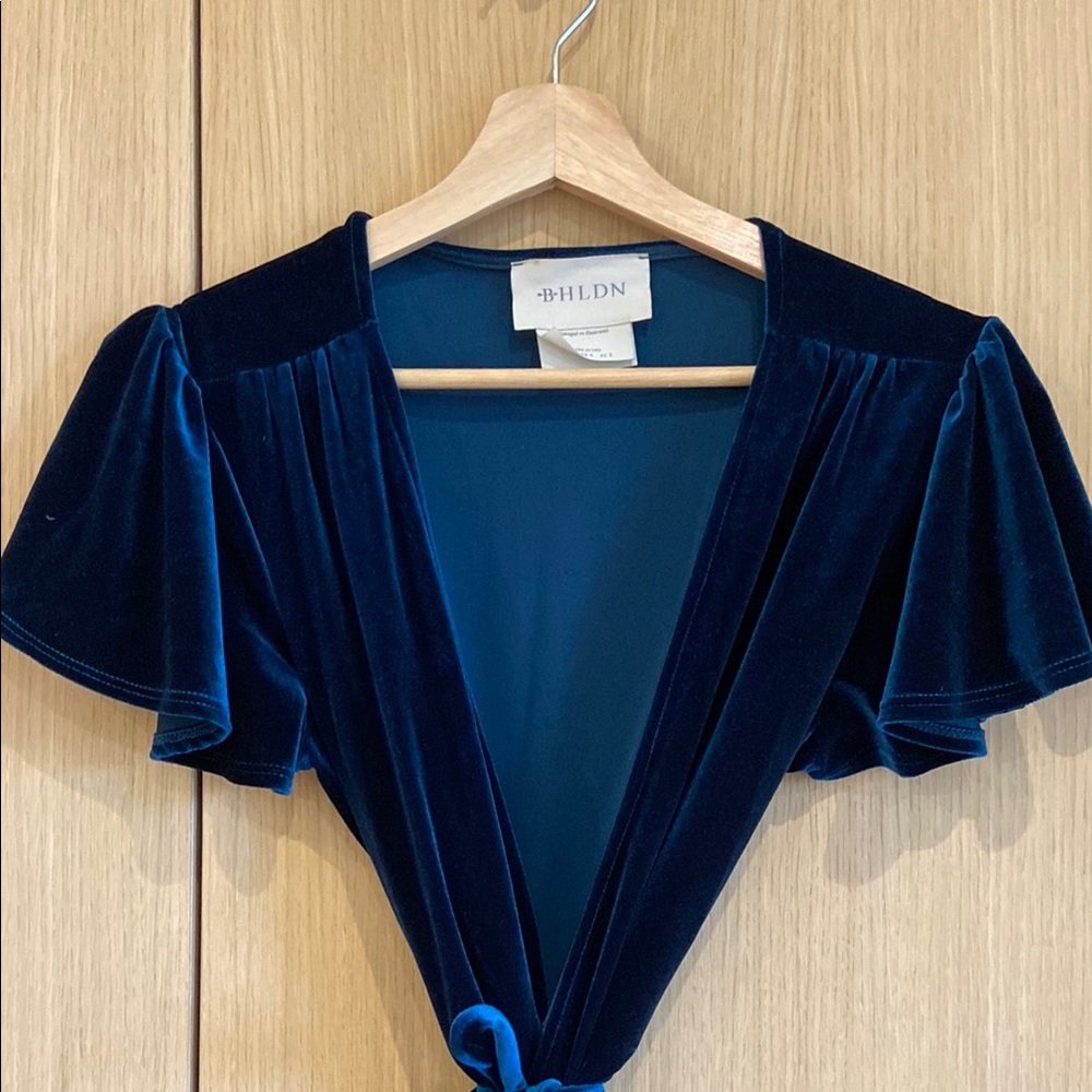Teal Velvet wrap dress